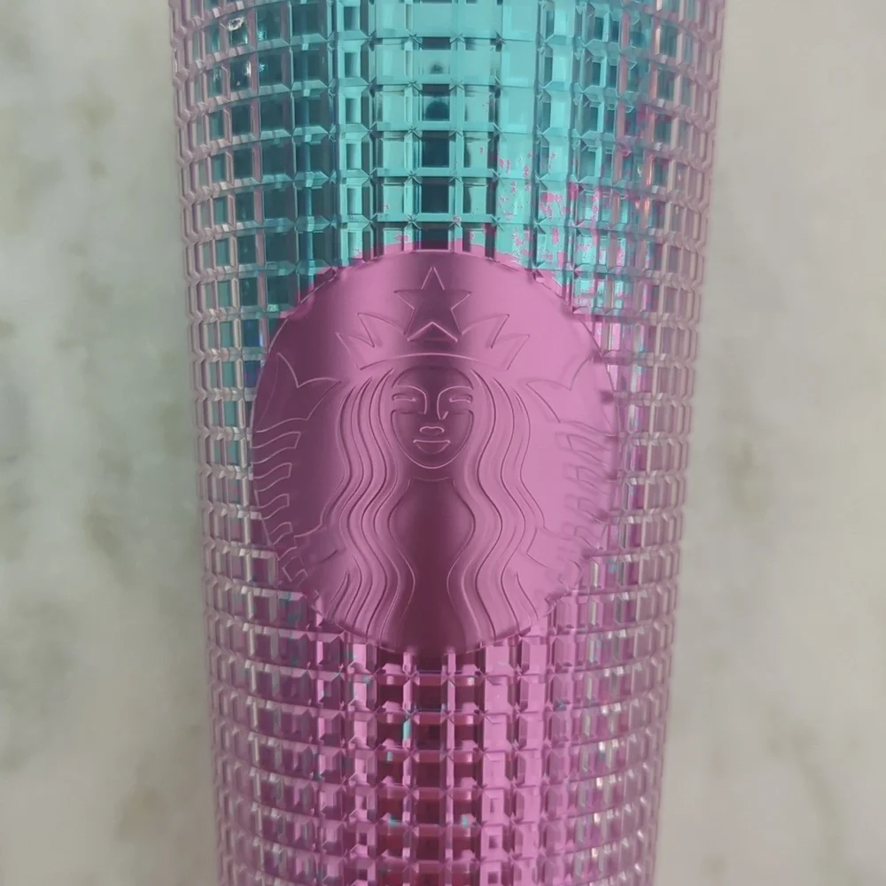 Starbucks 24oz Venti Pink Blue Ombré Grid Tumbler - Picture 5 of 5